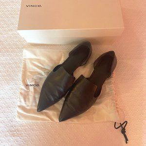 Vince Flats -  Black Leather (Size 8.5)